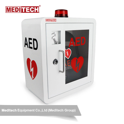 Emergency Defibrillator First Aid Box Metal Storage Physician Alarmed Indoor AED Wall Mounted Cabinet